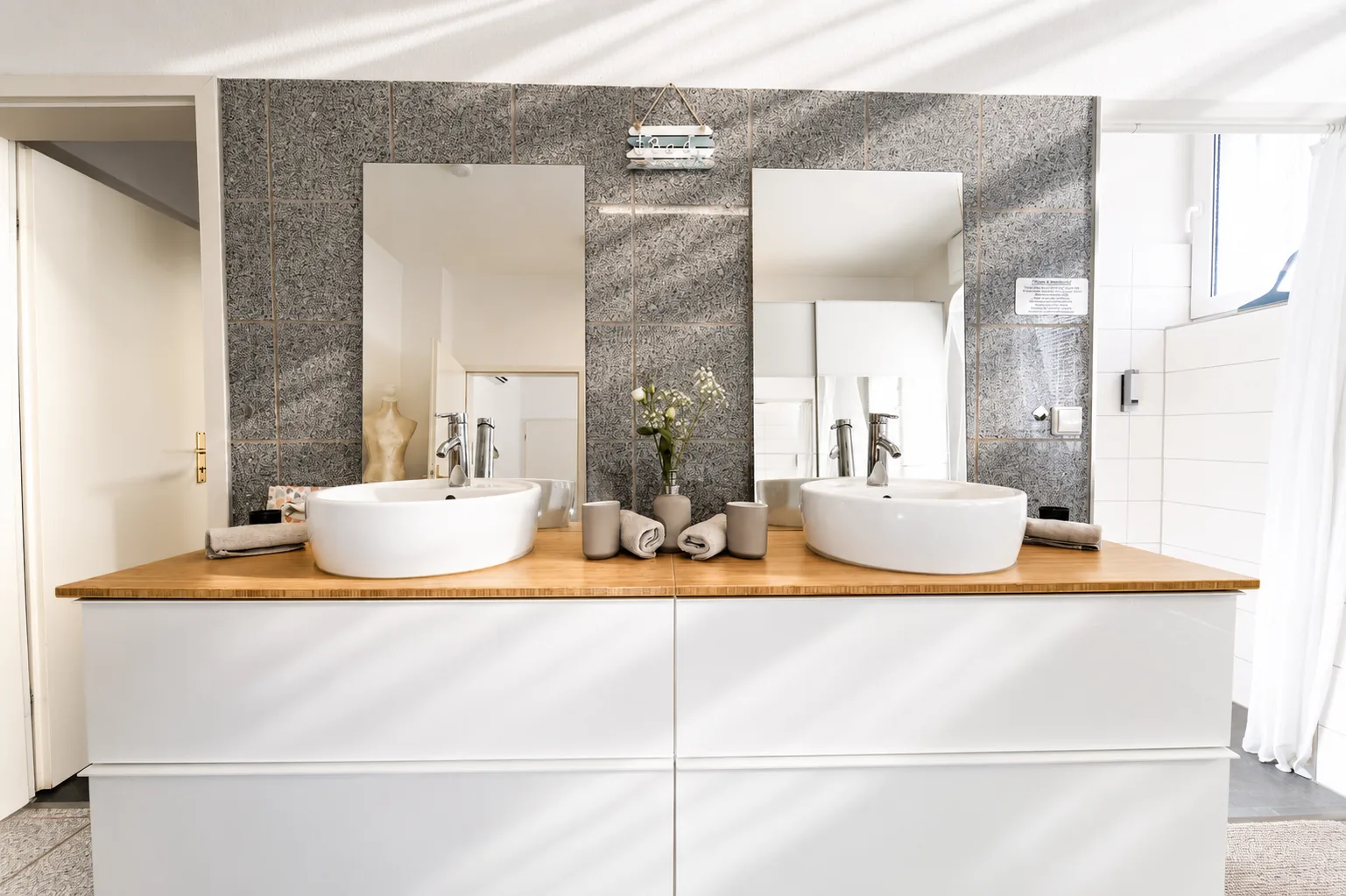 Modern bathroom with rain shower