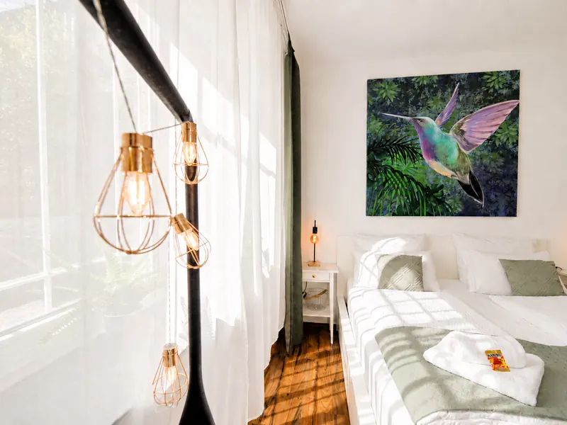 Master bedroom with king-size bed