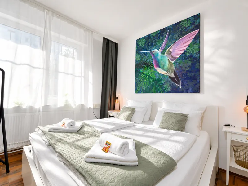 Master bedroom with king-size bed